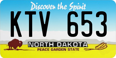 ND license plate KTV653