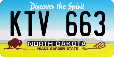 ND license plate KTV663