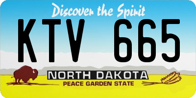 ND license plate KTV665