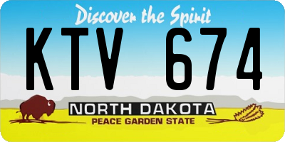 ND license plate KTV674