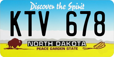 ND license plate KTV678