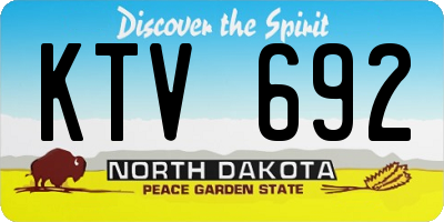 ND license plate KTV692