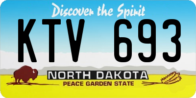 ND license plate KTV693