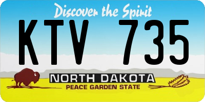 ND license plate KTV735