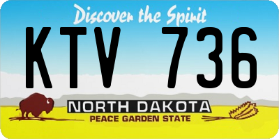 ND license plate KTV736