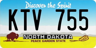 ND license plate KTV755
