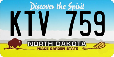 ND license plate KTV759