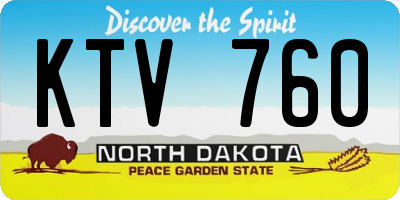 ND license plate KTV760