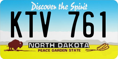 ND license plate KTV761