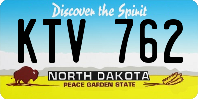 ND license plate KTV762