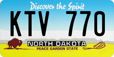 ND license plate KTV770