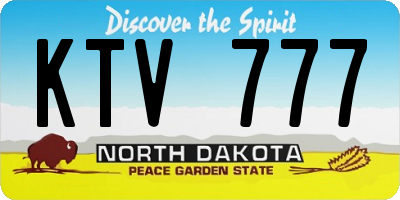 ND license plate KTV777