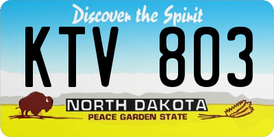 ND license plate KTV803