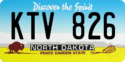 ND license plate KTV826