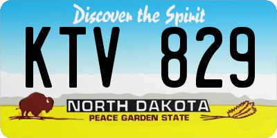 ND license plate KTV829
