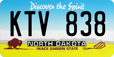 ND license plate KTV838