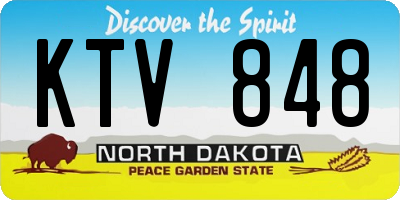 ND license plate KTV848
