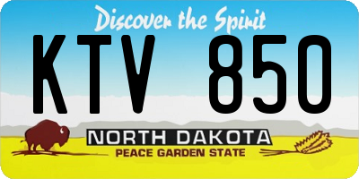 ND license plate KTV850