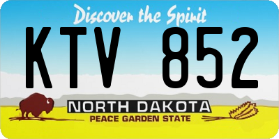 ND license plate KTV852