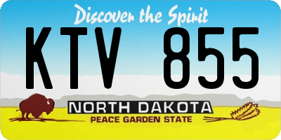 ND license plate KTV855