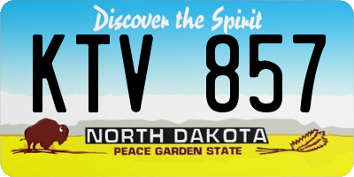 ND license plate KTV857