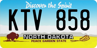 ND license plate KTV858