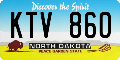 ND license plate KTV860
