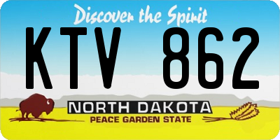 ND license plate KTV862