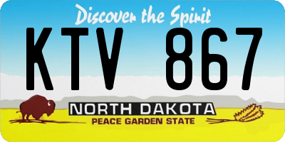 ND license plate KTV867