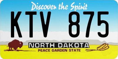 ND license plate KTV875
