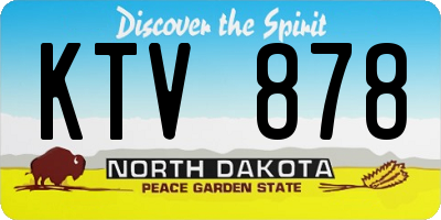 ND license plate KTV878