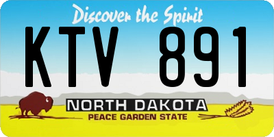 ND license plate KTV891