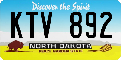 ND license plate KTV892