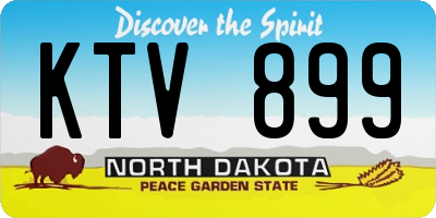 ND license plate KTV899