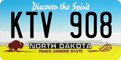 ND license plate KTV908
