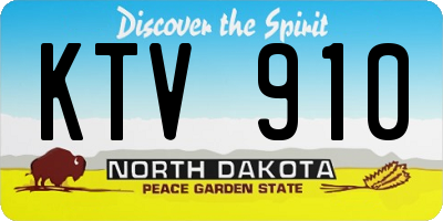 ND license plate KTV910