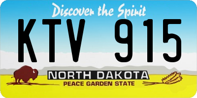 ND license plate KTV915