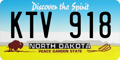 ND license plate KTV918