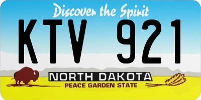 ND license plate KTV921