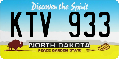 ND license plate KTV933