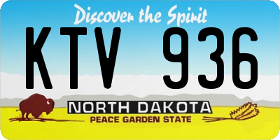 ND license plate KTV936