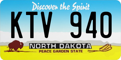 ND license plate KTV940