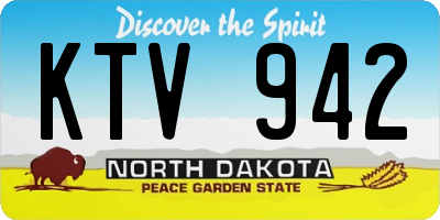 ND license plate KTV942