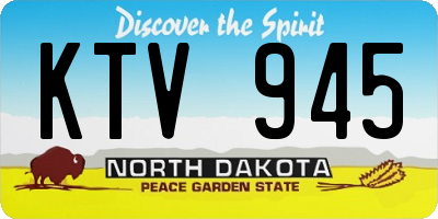 ND license plate KTV945
