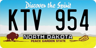 ND license plate KTV954