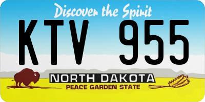 ND license plate KTV955