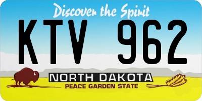 ND license plate KTV962
