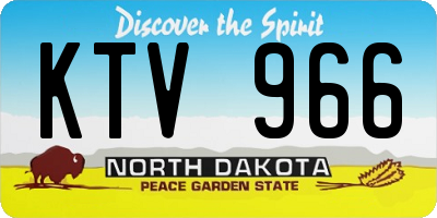 ND license plate KTV966