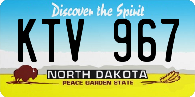 ND license plate KTV967