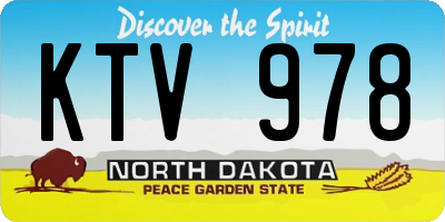 ND license plate KTV978